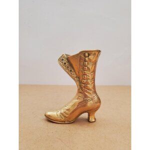 Heel Boot sculpture || Vase Boot / Pen holder / Organizer || Vintage solid brass
